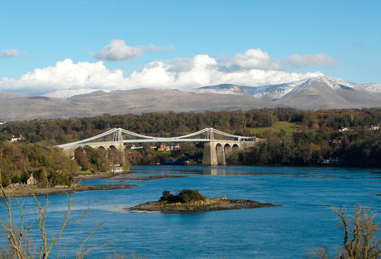 The Menai Bridge seen on boat trips in North Wales