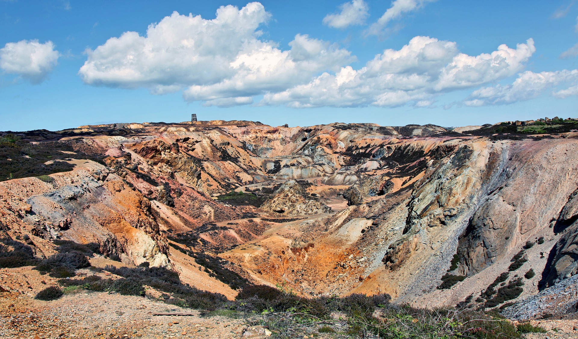 Parys Mountain where you can see evidence of copper mining in the 1800s